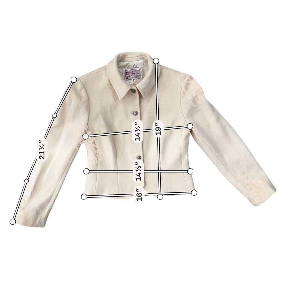 Pendleton Petite Ivory Wool Jacket Blazer Western… - image 9
